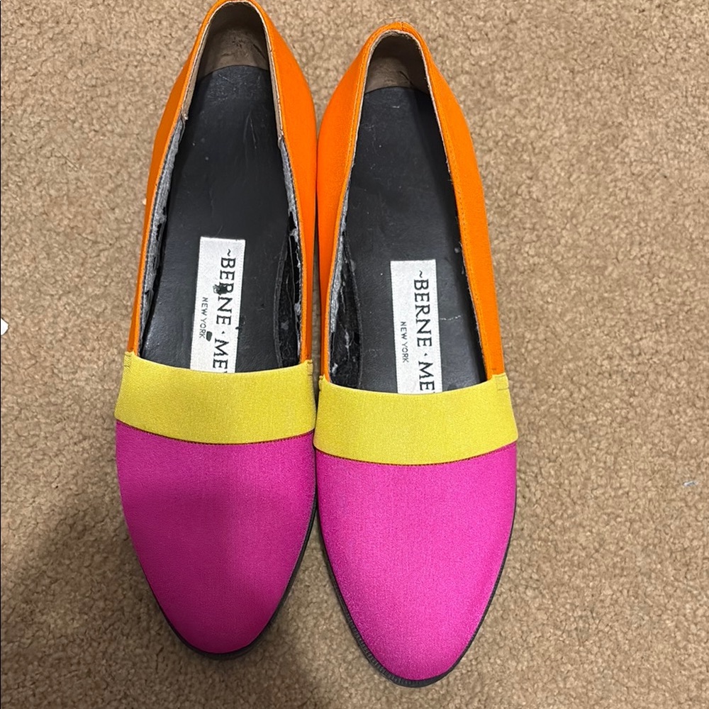 Women's Pink and Orange Loafers
